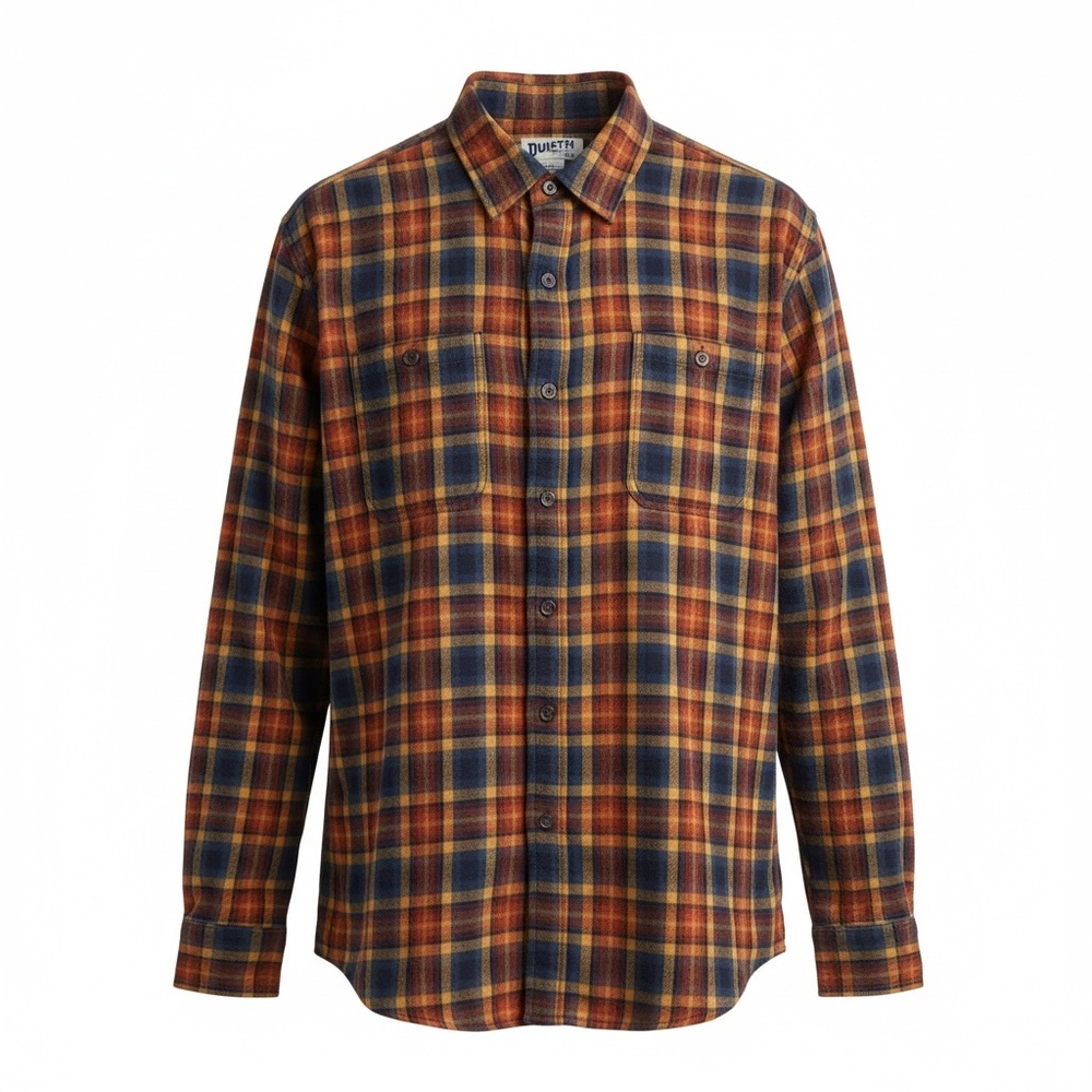 Duluth Trading Co Plaid Button Down Shirt - Red and Yellow